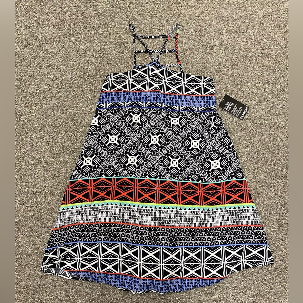 NWT Express Geo Halter Dress